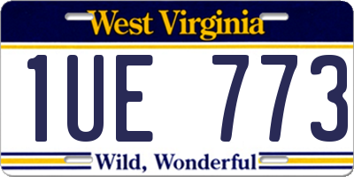 WV license plate 1UE773