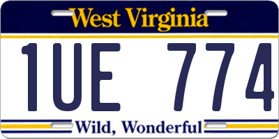 WV license plate 1UE774