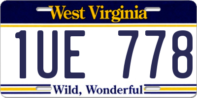 WV license plate 1UE778