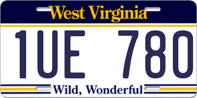 WV license plate 1UE780