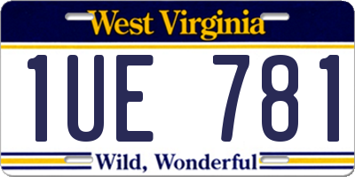 WV license plate 1UE781