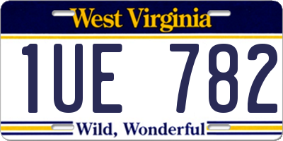 WV license plate 1UE782