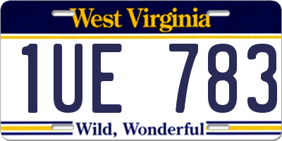 WV license plate 1UE783