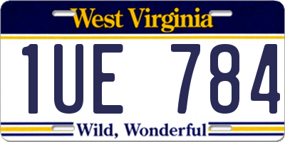 WV license plate 1UE784