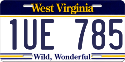 WV license plate 1UE785