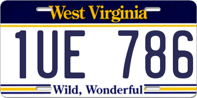 WV license plate 1UE786
