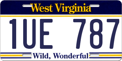 WV license plate 1UE787