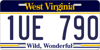WV license plate 1UE790