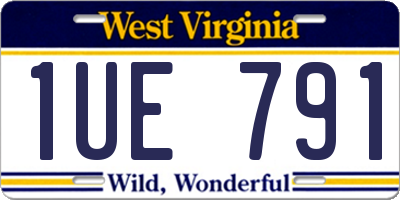 WV license plate 1UE791