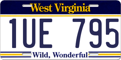 WV license plate 1UE795
