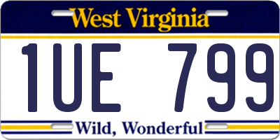 WV license plate 1UE799