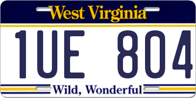 WV license plate 1UE804