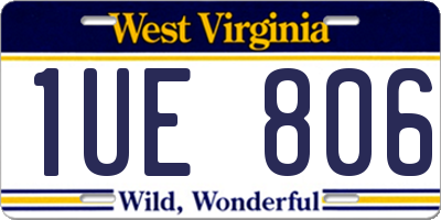 WV license plate 1UE806