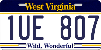 WV license plate 1UE807