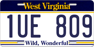 WV license plate 1UE809