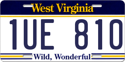 WV license plate 1UE810