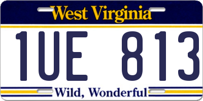 WV license plate 1UE813