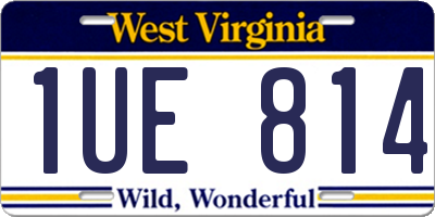 WV license plate 1UE814