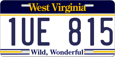 WV license plate 1UE815