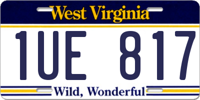 WV license plate 1UE817