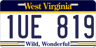 WV license plate 1UE819
