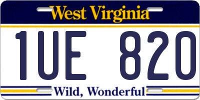 WV license plate 1UE820