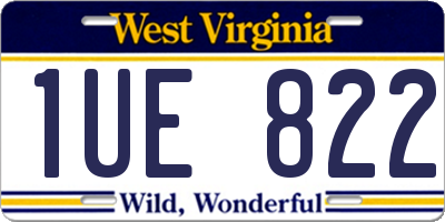 WV license plate 1UE822