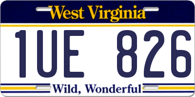 WV license plate 1UE826
