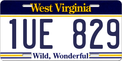 WV license plate 1UE829