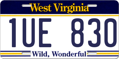 WV license plate 1UE830