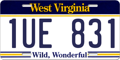 WV license plate 1UE831