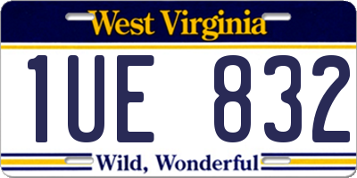WV license plate 1UE832