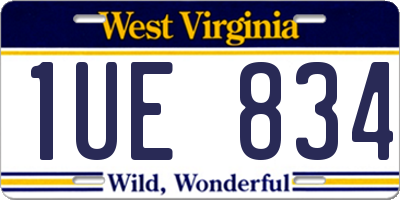 WV license plate 1UE834