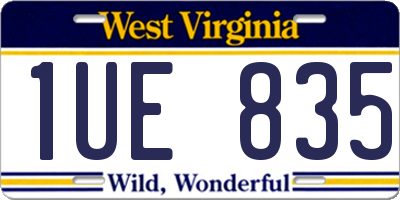 WV license plate 1UE835