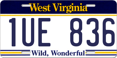 WV license plate 1UE836