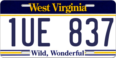 WV license plate 1UE837