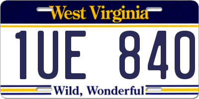 WV license plate 1UE840