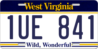 WV license plate 1UE841