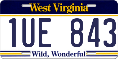 WV license plate 1UE843