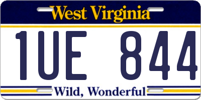 WV license plate 1UE844