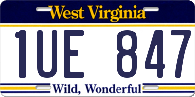 WV license plate 1UE847