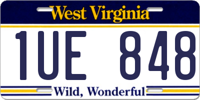 WV license plate 1UE848