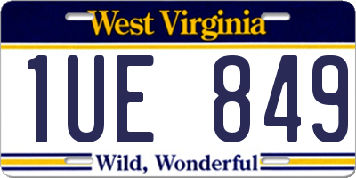 WV license plate 1UE849