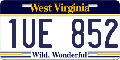 WV license plate 1UE852