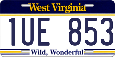 WV license plate 1UE853