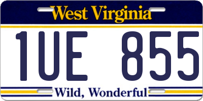 WV license plate 1UE855