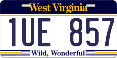 WV license plate 1UE857