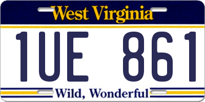 WV license plate 1UE861