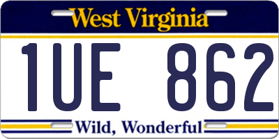 WV license plate 1UE862