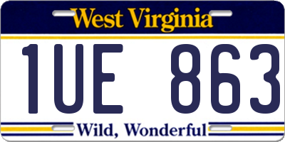 WV license plate 1UE863